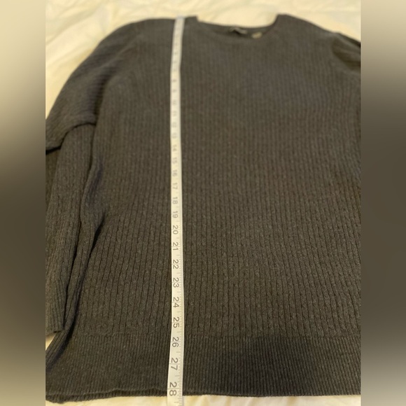 Classic 100% Cotton Cable Knit Dark Gray Woman’s Sweater Size 3XL - Picture 5 of 7
